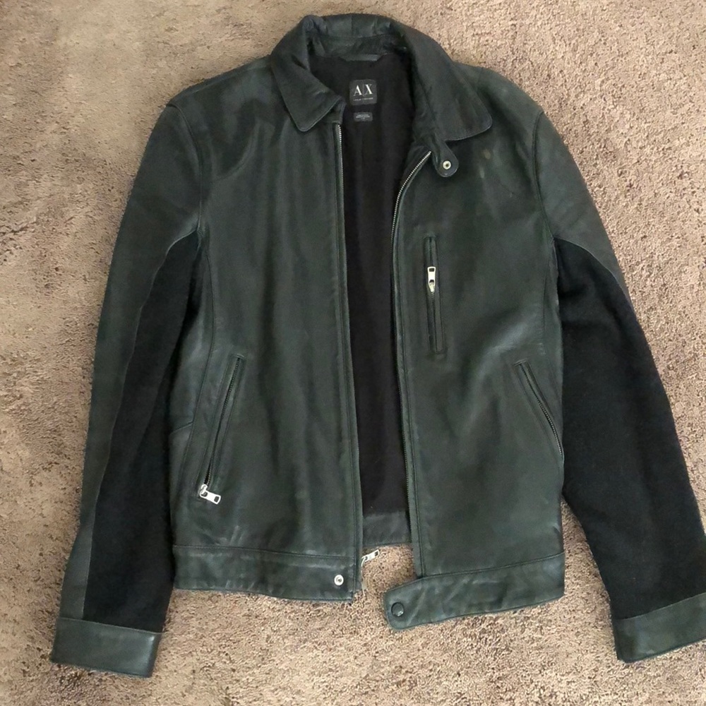 AX Leather motto jacket